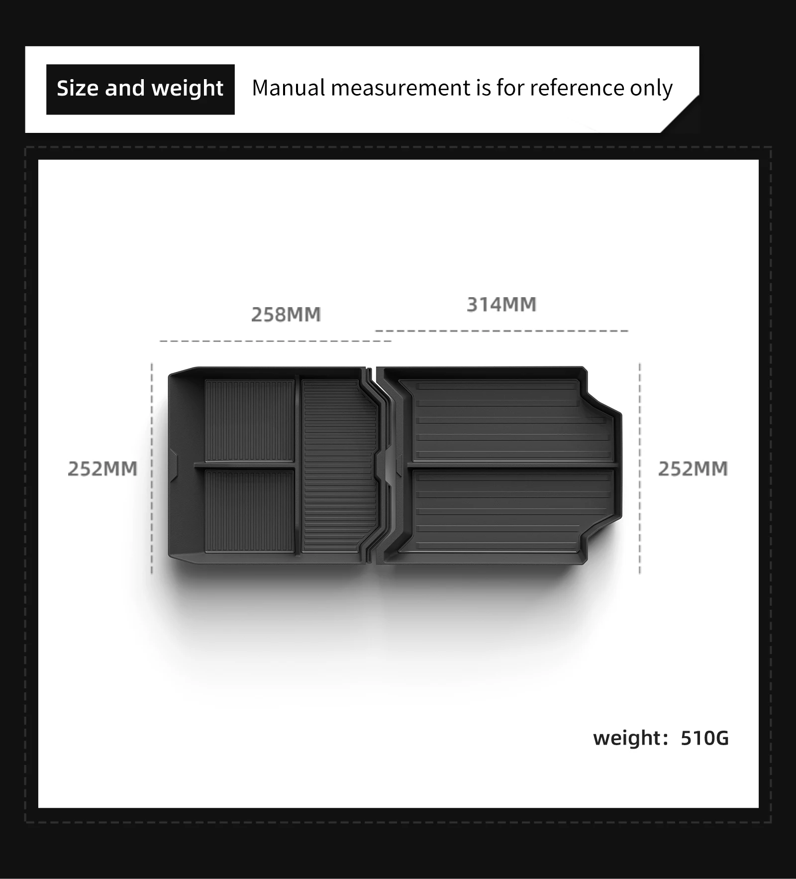 Smabee für Tesla Cybertruck 2024 2025 Mittelkonsole Untere Aufbewahrungsbox Auto-Zubehör Getränkehalter Ablage Organizer – Detail 3