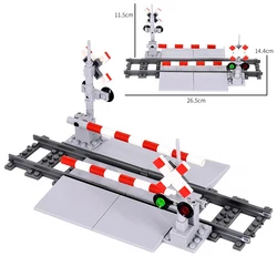 City Train Building Block Set with Elevated Track and Pedestrian Crossing - Children's Toy Birthday Gift (FJJT021-NO BOX)