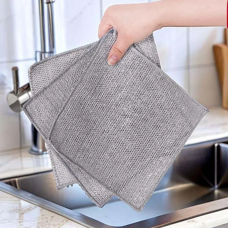 Silver Wire Cleaning Cloth Oil Free For Grids Kitchen Stove Dishwashing And Pot Washing Household Cleaning