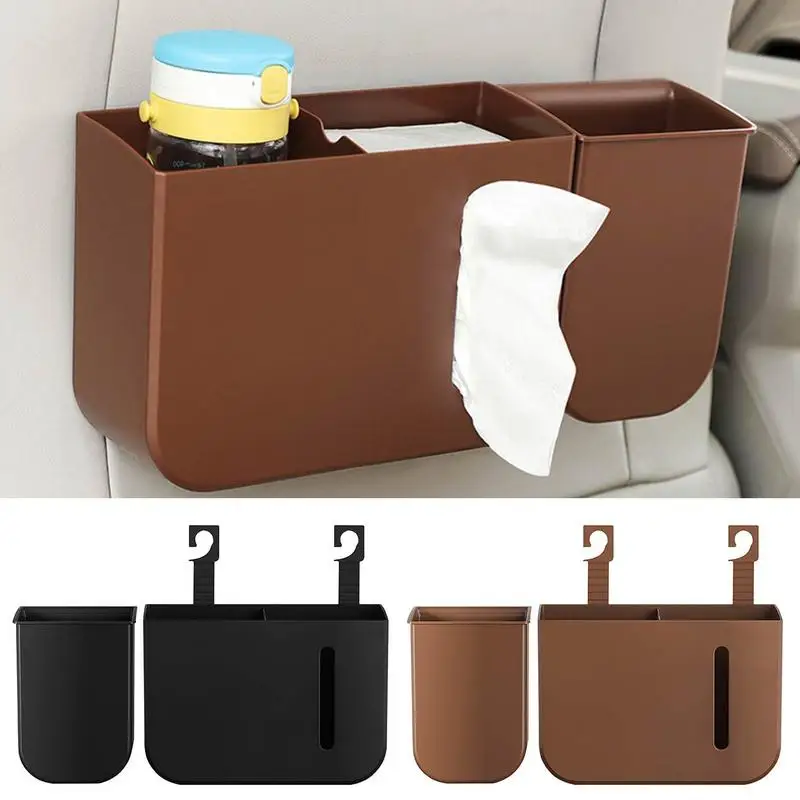 

Multi-Functional Car Trash Can Waterproof And Leak-Proof Garbage Organizer Split And Detachable Design Mini Hang Car Trash Bin