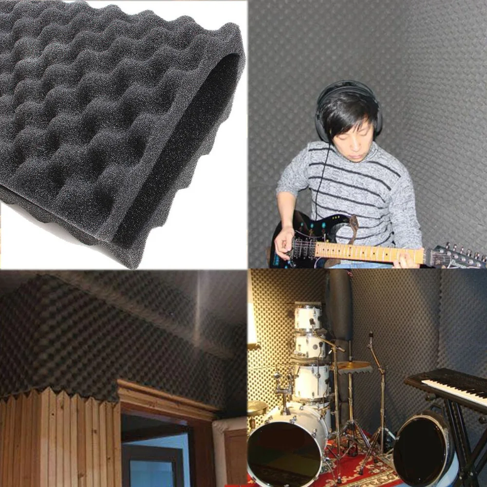 

4Pcs Sound Proofing Acoustic Foam Treatment Sound-absorbing Cotton Noise Sponge Sound Insulation 50x50cm Thickness 1.5cm