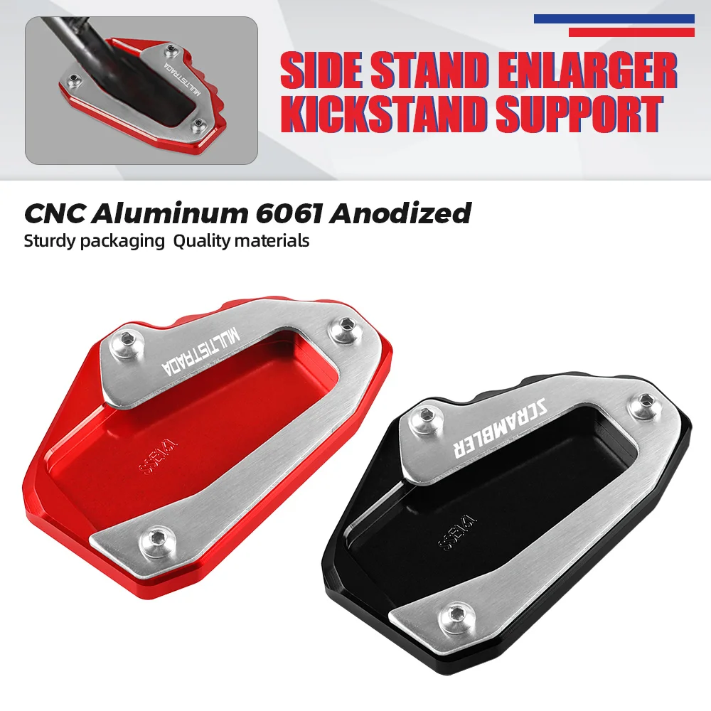 

CNC Kickstand Foot Side Stand Extension Pad Support Plate For DUCATI Accessories Multistrada 950 1100 1200 1200S 1200GT 1260