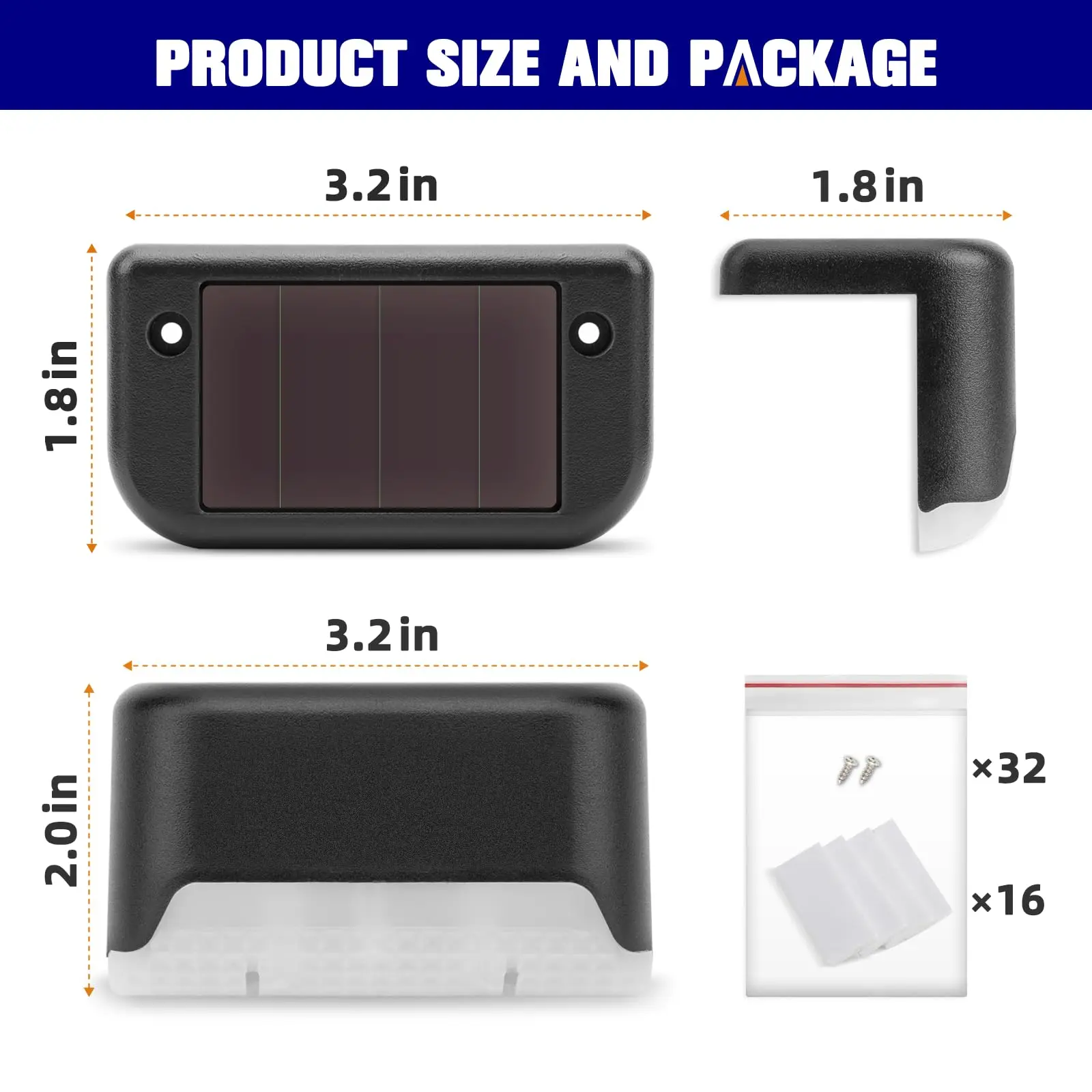 Solar-Stufen-Zaunleuchten für den Außenbereich, wasserdichte LED-Wegeleuchte für Terrasse, Treppen, Garten, Weg, Stufenzäune, Außen-Solarlampe 6