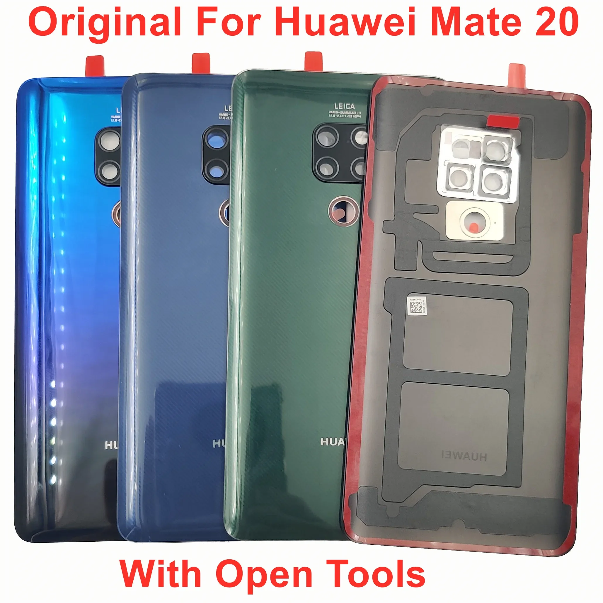 

Original Back Lid For Huawei Mate 20 Glass Battery Cover Rear Door Housing Panel Case With Camera Lens Flashlight Adhesive LOGO