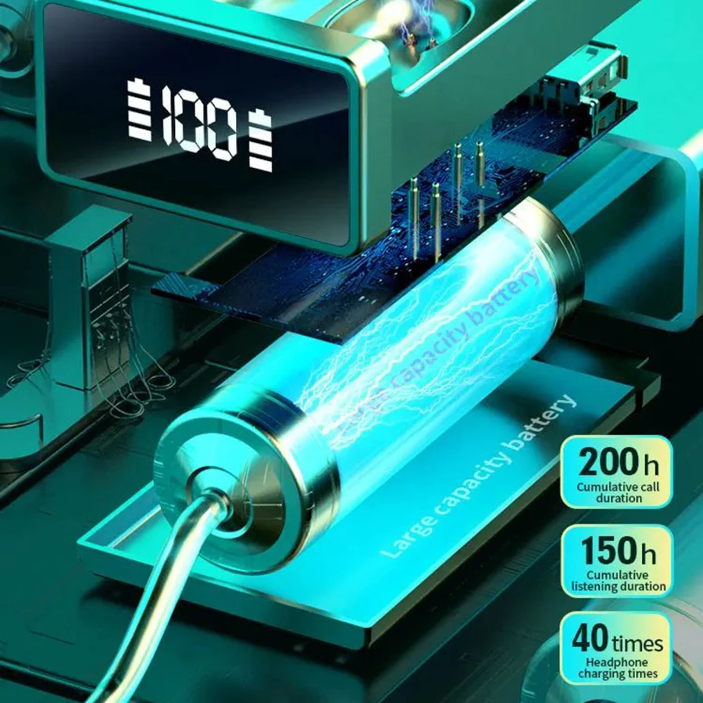 A22 Wireless Earphone Noise Canceling Calling Headphone With Power Real-Time Display Charging Case For Cell Phone Gaming Laptop