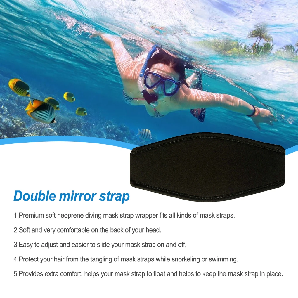 Scuba Padded Neoprene Strap Cover Dive Protect Comfort Belt Diving Swimming Goggles Head Band Watersports Wrapper