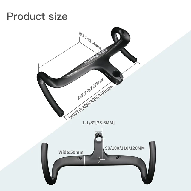 アルファpascaカーボン統合ハンドルバー28.6道路自転車ハンドルバーud