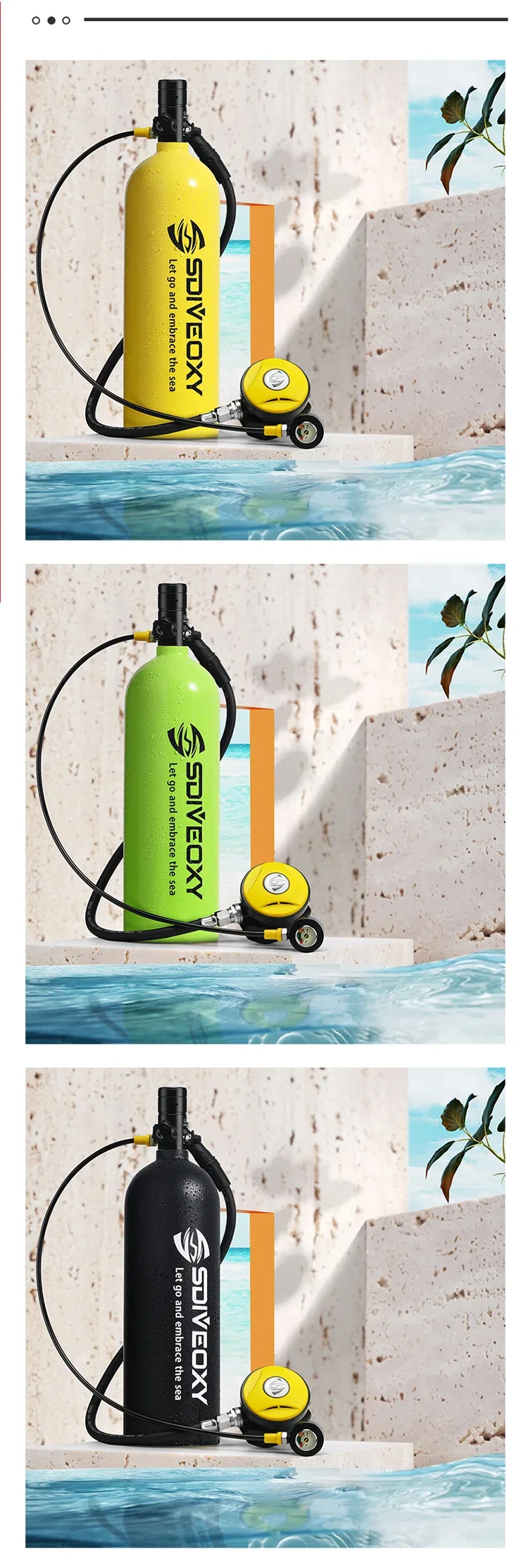 Scuba Diving Tank Portable 2L Diving Tube Oxygen for Underwater Exploration Emer