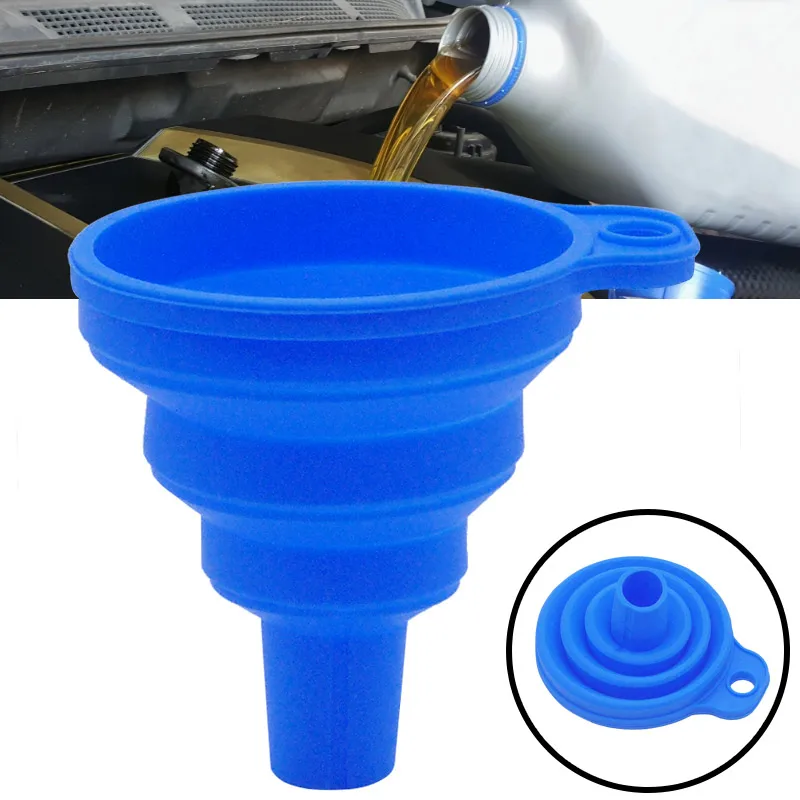 Engine Funnel Car Universal Silicone Liquid Funnel Washer Fluid Change Foldable Portable Auto Engine Oil Petrol Change oil funnel