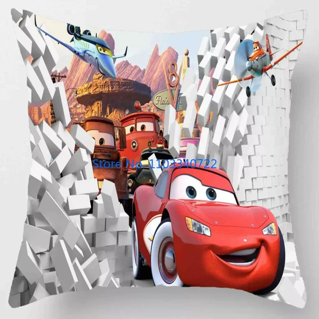 

Anime Red McQueen 95 Cars Square Cushion Cover Plush Pillowcase Pillow Case Shams Sofa Car Home Decor 45x45cm Kids Birthday Gift