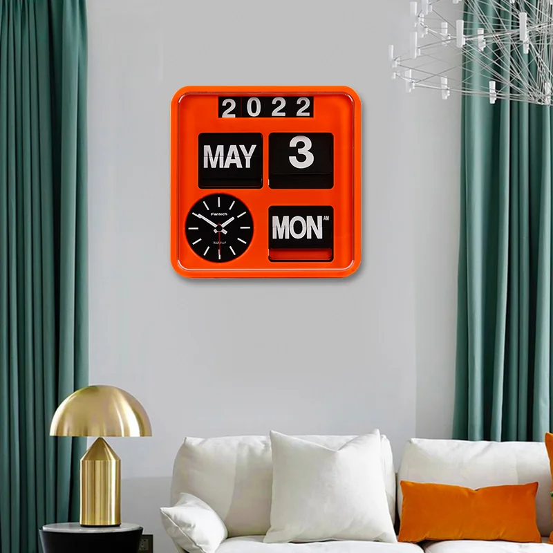 fartech 18cm mini flip clock stylish personalized office table clock 2