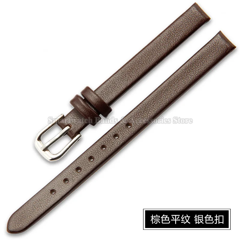 Elegant Ultra-Thin Leather Watch Strap - Soft Wrist Band with Pin Clasp