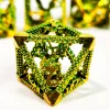 DnD Metal Dice Set - Dragon Hollow Design 7pc Green Zinc Alloy Dice for D&D, Dungeons and Dragons RPG Games 3