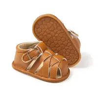 KIDSUN Outdoor Rubber Soft Sole Anti-slip Baby Sandals Prewalk Toddler Pu Leather Baby Boy Girl Shoes Summer Beach Flat Sandals 2