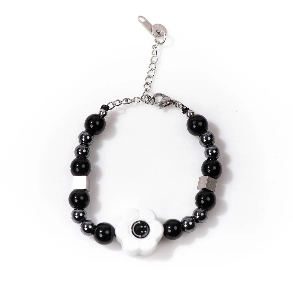 Metal Punk Style Ceramic Smile Face Bracelets And Necklaces