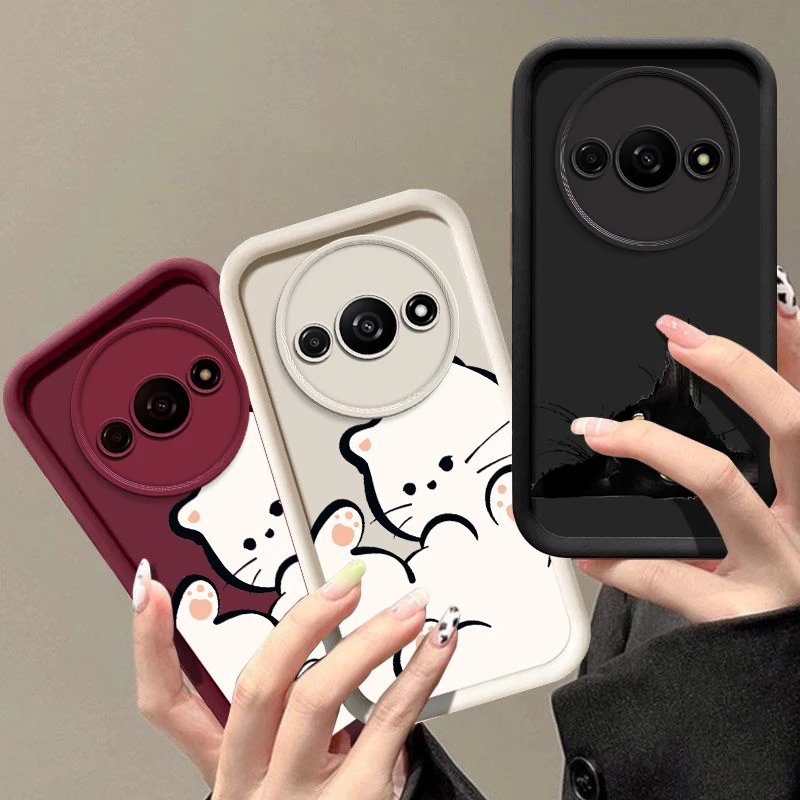 Sleek Black and White Cat Design Phone Case - New Sky Eye Collection