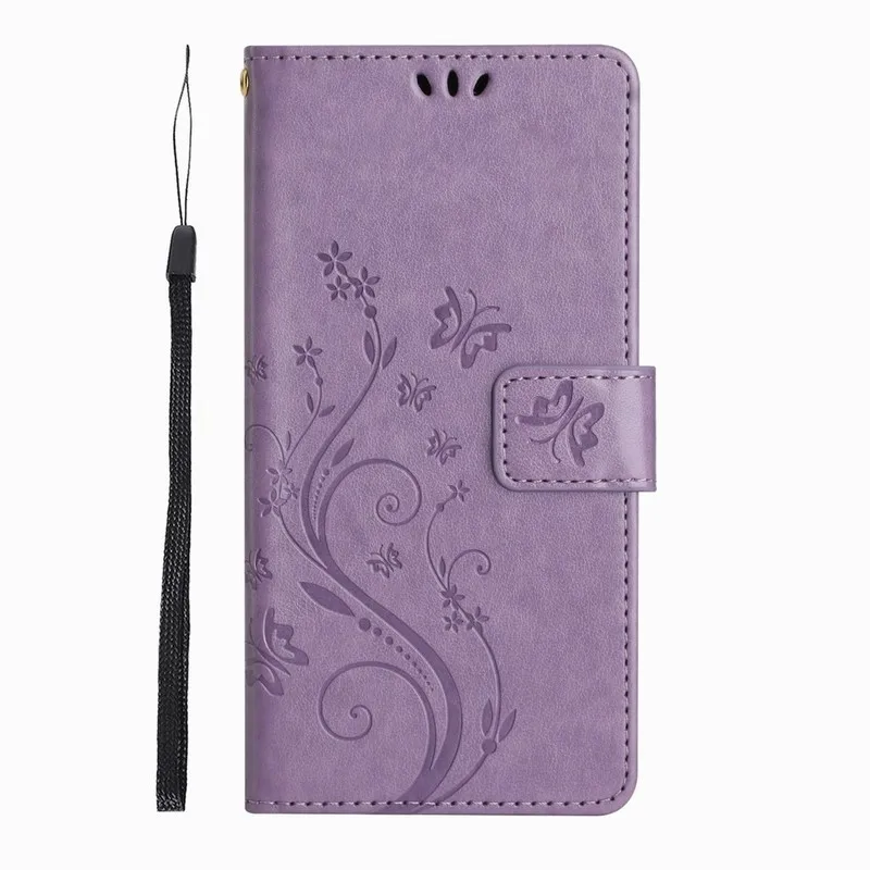 Charming Butterfly Girl Flip Wallet Card Holder Phone Case