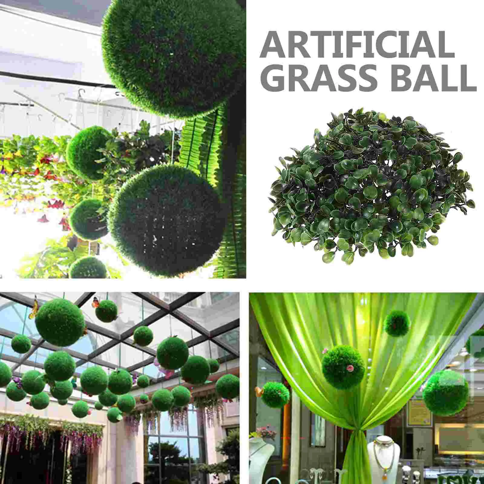 

Ball Topiary Artificial Balls Grass Boxwood Hanging Faux Decorative Outdoor Ornament Simulated Green Reproductive For roll 20m