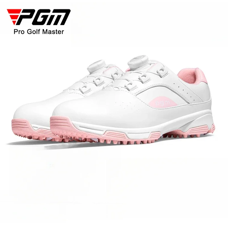 PGM Children Golf Shoes Boys Girls with Knob Laces Waterproof and Non Slip