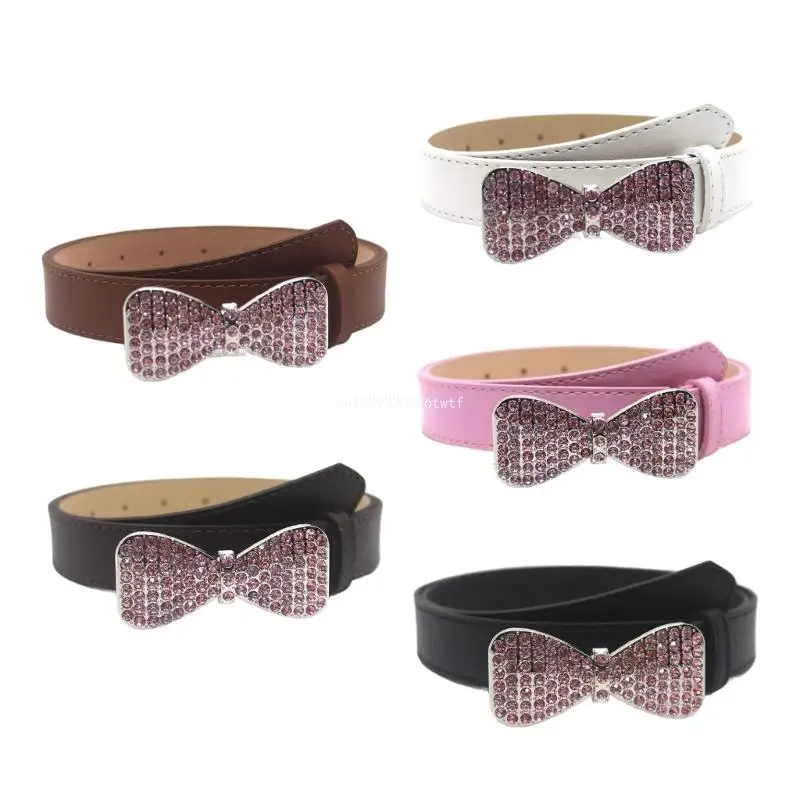 

Пояс со стразами для платья, регулируемый пояс с пряжкой и бантом, блестящий пояс, женский износостойкий ремень, Прямая поставка