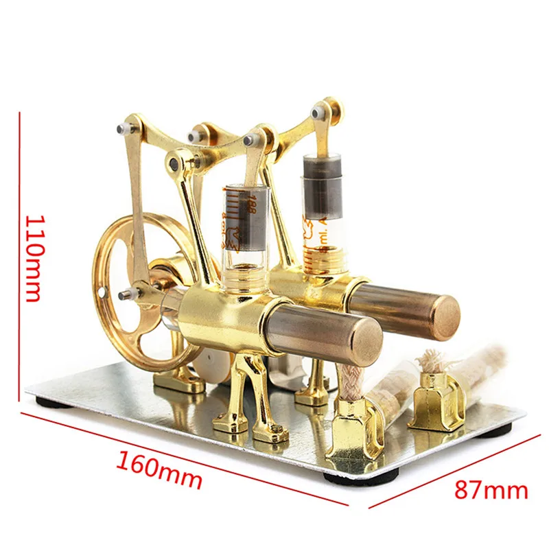 Motor Stirling de equilibrio, modelo en miniatura, tecnología de potencia de vapor, generación de energía científica, juguete Experimental