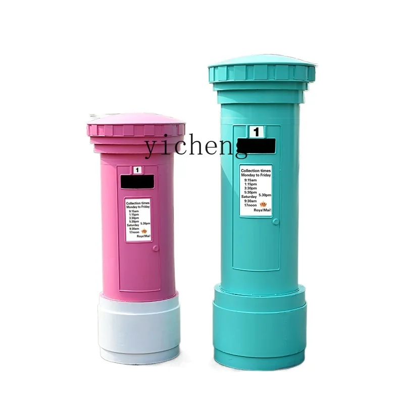 

YY Retro British Post Box Creative Iron Industrial Style Mailbox Decoration