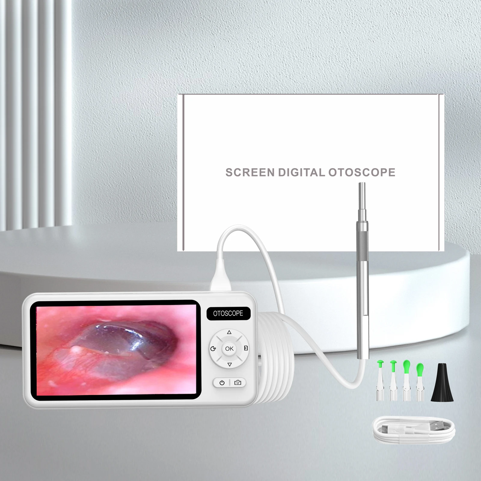 HD 1080P 3.9mm 4.5 Inch LCD Screen Ear Scope Endoscope Ear Wax Clean Otoscopy Camera Endoscope Clean Mini Cameras mini endoscope camera