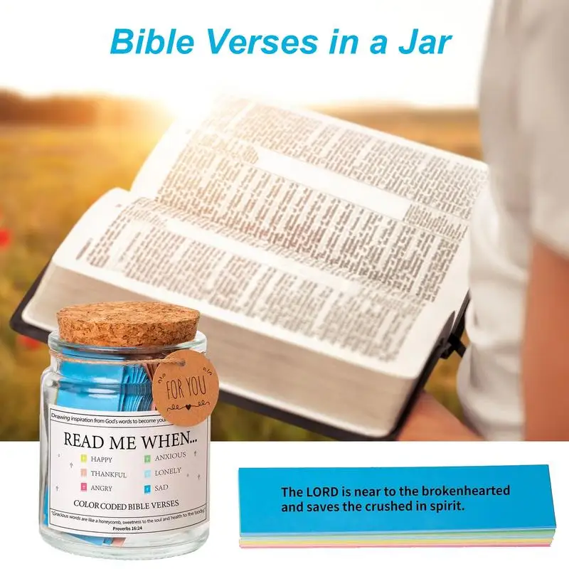 Bible Verses In A Jar Creative Glass Prayer Jar With Bible Verses Blessings And Gratitude With Versatile Scripture Cards For