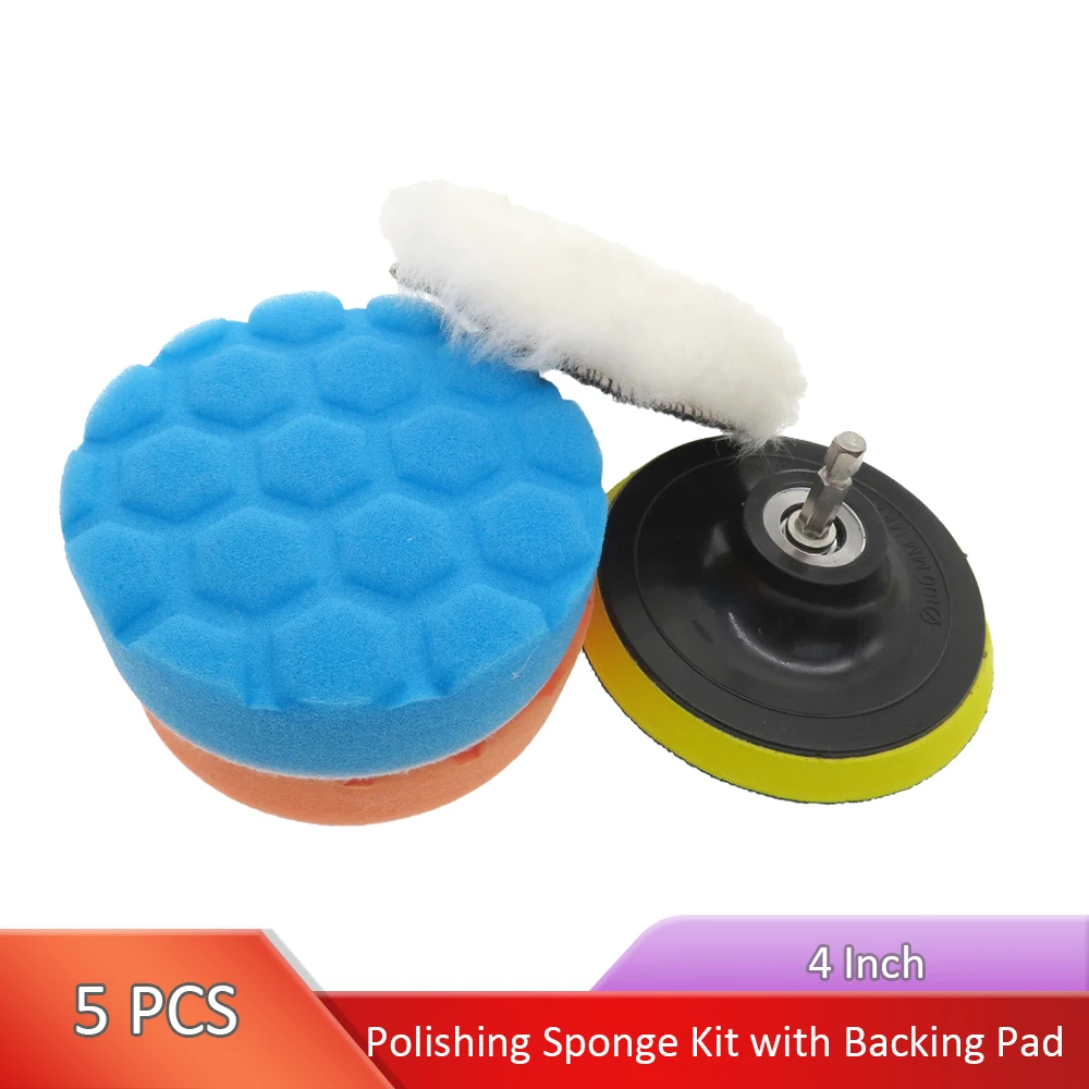 5pcsWoolBuffingPolishingPadSetWoolenandSpongePadforPolishing