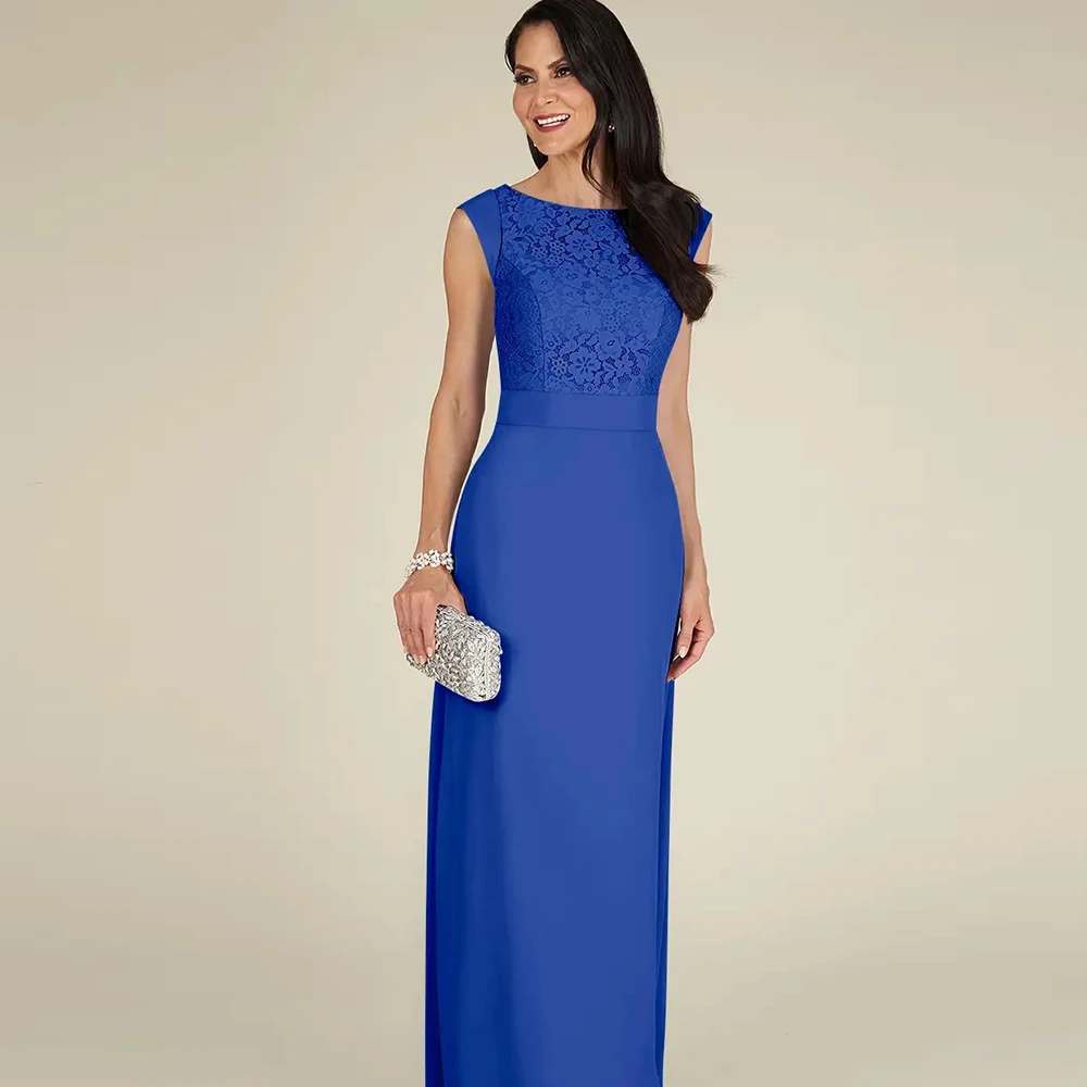 

Modern Royal Blue Mother of Bride Dresses for Women Sleeveless Wedding Party Dresses with Lace 2024 Summer Vestido De Novia