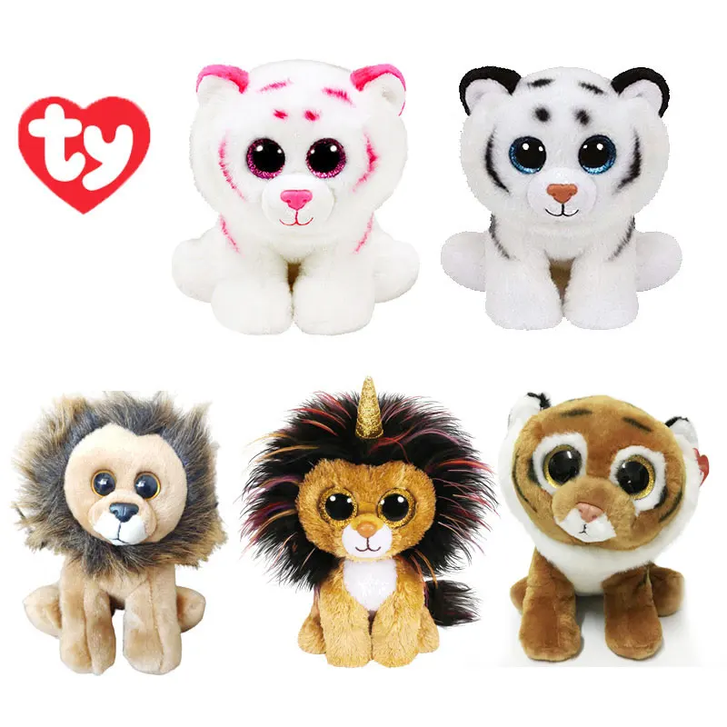 Ty Beanie Plush Stuffed Animals Doll Pink White Brown Tiger Doll