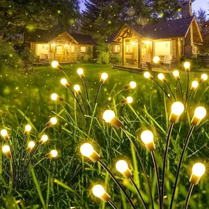 2PC Solar LED Lamp Outdoor Garden Decor Landscape Lights Firework Firefly Lawn Lamps Country House Terrace Balcony Decor Lamp