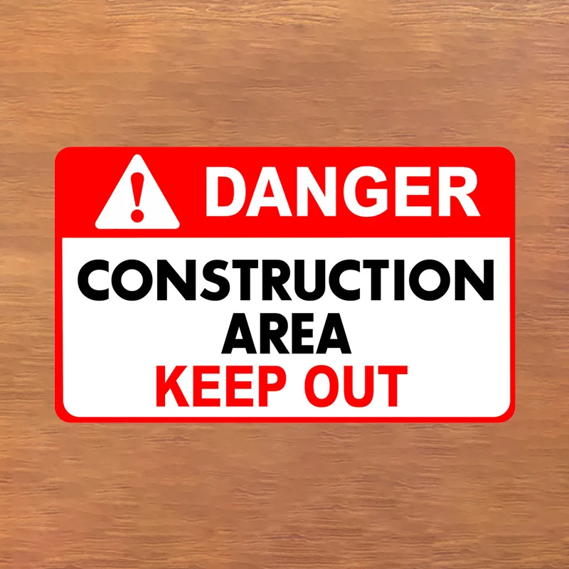 

Construction Area Keep Out Car Sticker PVC Waterproof Decal Danger 15.5×9.5CM