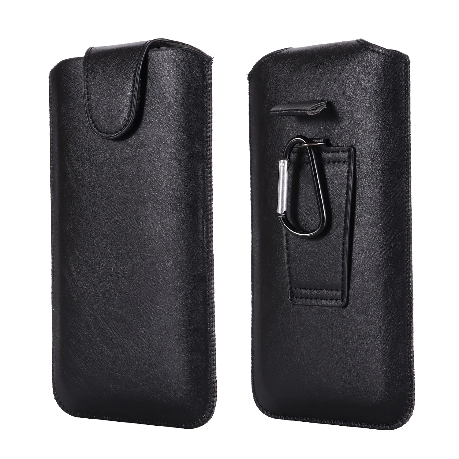 Elegant Pull Tab Leather Belt Case Pouch