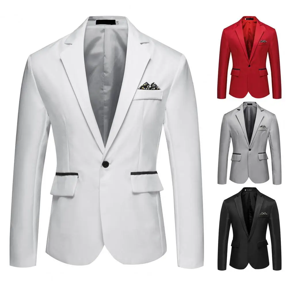 

Stylish Men Blazer Casual Formal Lapel Suit Coat Slim Fit Simple Suit Top for Office