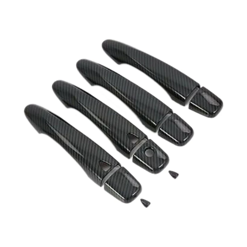 

10PCS For Nissan Navara NP300 2014-2020 Carbon Fibre Car Door Handle Cover Trim Protector Frame Sticker Accessories