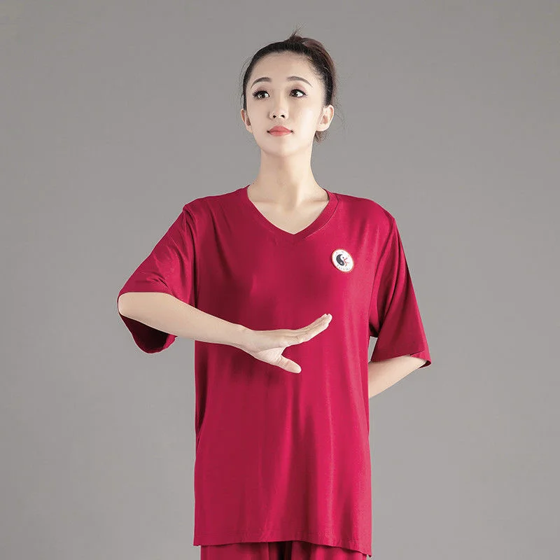 Tai chi clothing Chinese women suit Chinese Style Tai Chi Suit Men Women Spring Summer Performance Suit Middle-aged Old Practice Martial Arts Dress Kung Fu Uniform
