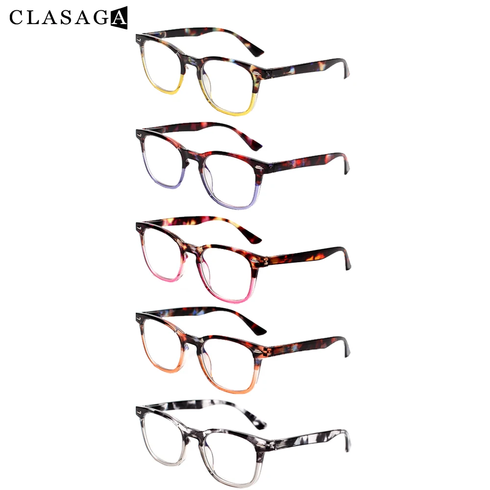 

CLASAGA Reading Glasses for Women Men High Quality Round Frame Anti Blue Light HD Prescription Lenses Portable Light And Durable