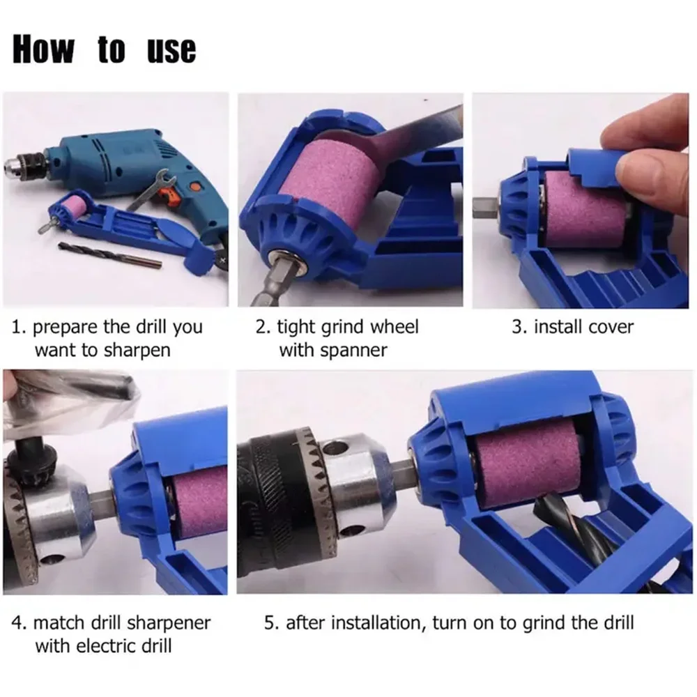 1pc Portable Drill Bit Sharpener With Grinding Wheel For Quick And Easy Sharpening Of Nail Drill Bits, Sharp And Ready