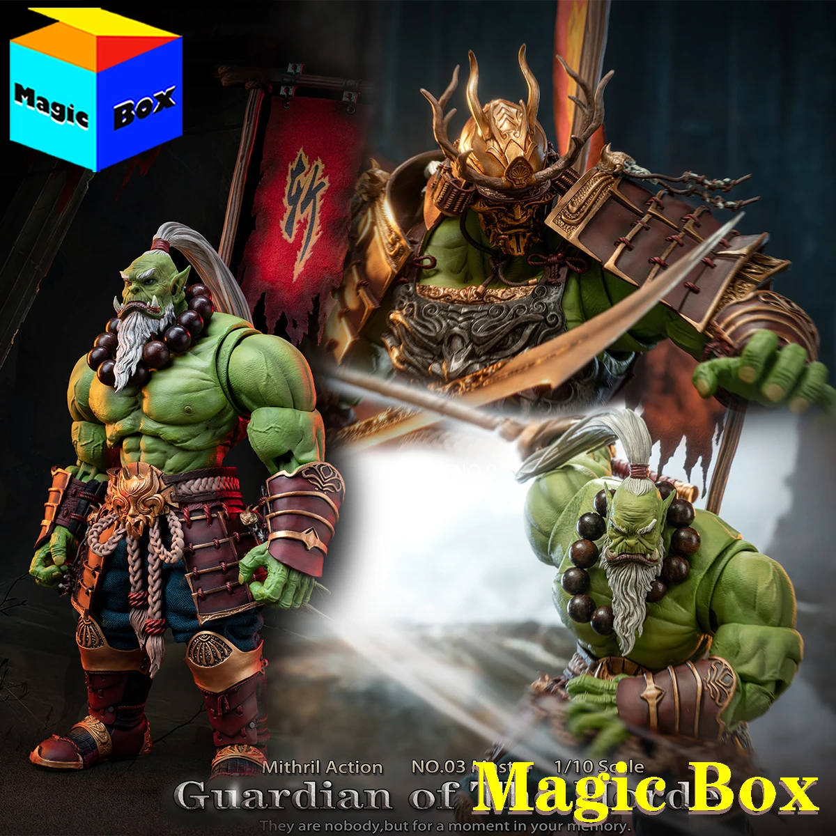 

Mithril Action NO.03 1/10 WOW Guardian Of The Horde Barbarian Orcs 03 Sword Saint Master 20cm Action Figure Model Fans Gifts