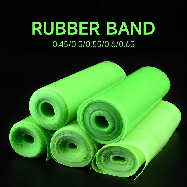1: 6 Stretch High Elasticity Wear-resistant Antifreeze Rubber Bands 15 * 200cm Green Slingshot Rubber Bands Tensile Fitness 2