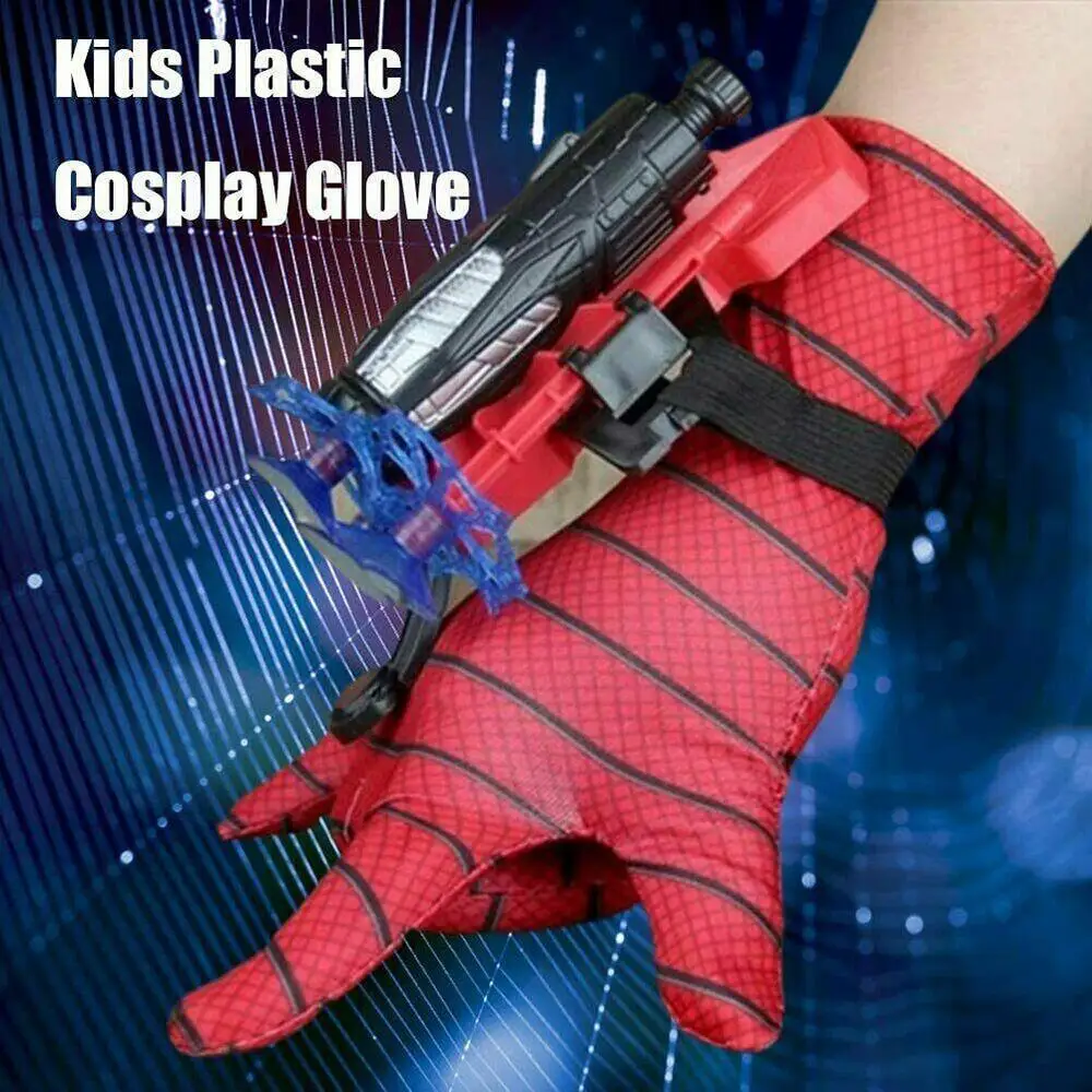 Anime Cosplay Props Superhero Cosplay Props Superhero Cosplay Gloves Spider Silk Launcher Hero Silk Glove Spiderman Cosplay Children's Toy Gift Spider-Man Web Shooter Dart Blaster Wrist Launcher