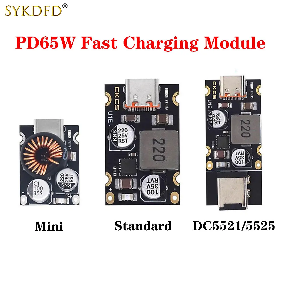 

1PCS PD65W Fast Charging Module Type-C Interface PD3.1 PPS Fast Charging Adapter Module QC3.0 SCP PPS fast charging DC5525/5521