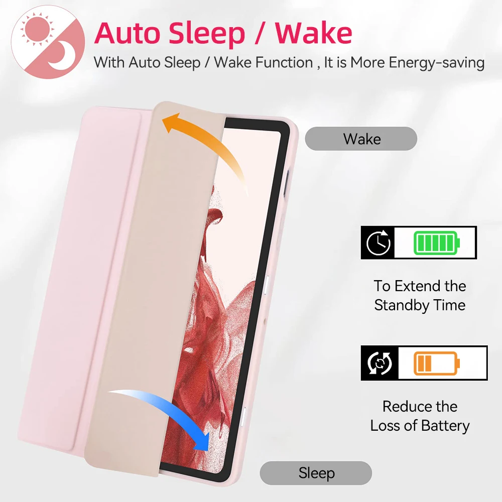 For Samsung Galaxy Tab Case For Tab S8 Ultra 14.6 S8 Plus S7 Plus S7 FE 12.4 S7 S8 11 S6 Lite 10.4 With Pen Slot Tablet Cover 2