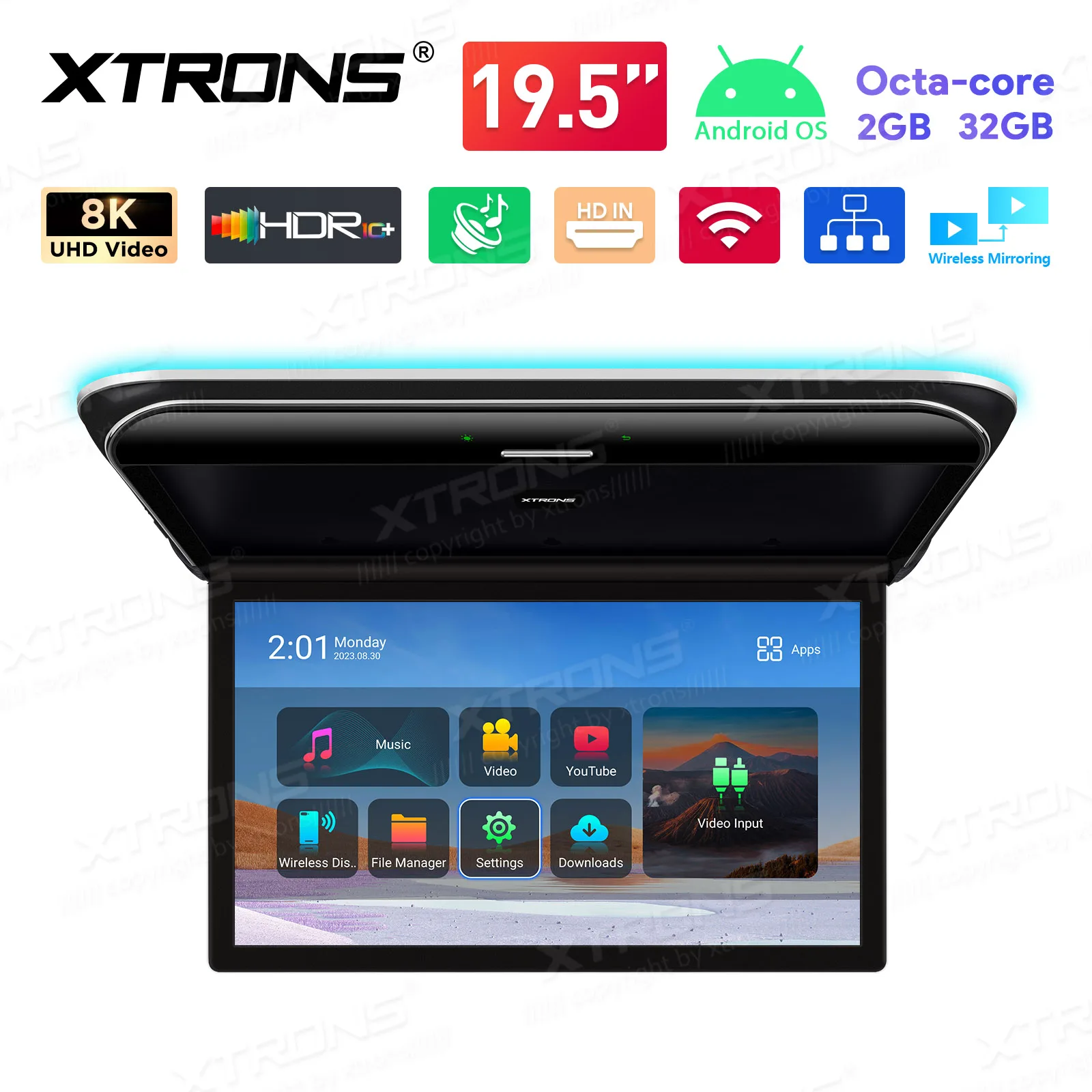 Monitor Auto Soffitto 19 Pollici Android - TV Per Auto, Camper O Barche Con Touchscreen - Foto 8