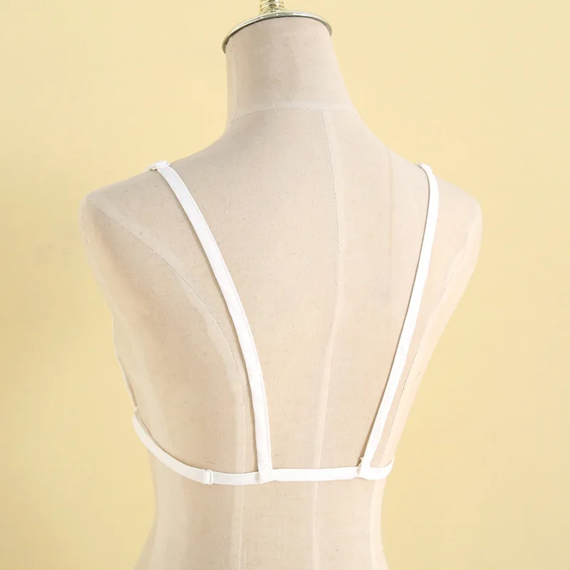 Women Lingerie Bra Lace Camisole Tops Sexy Lace Anti-slip Underwear Camisole Bras Wrapped Chest Overlay Panel Women Invisible Low Cut Clothing Prevent Light Leakage