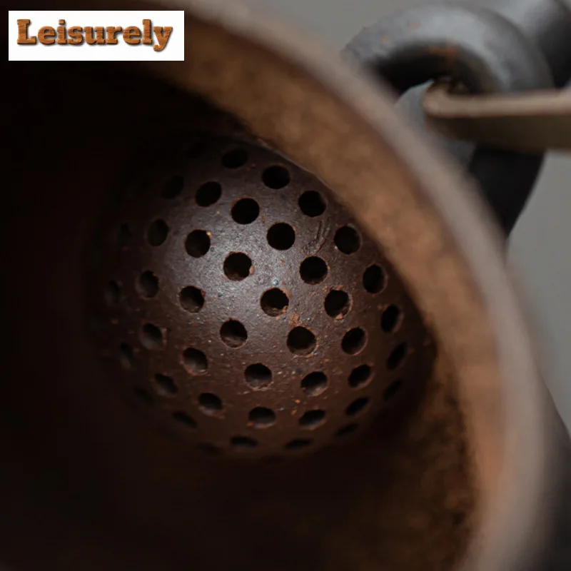 260ML Wabi-sabi Auspicious Dargon Tripodia Teapot Ancient Tea Infuser Pot Tea Maker Kettle With Ball Hole Tea Services Ornaments