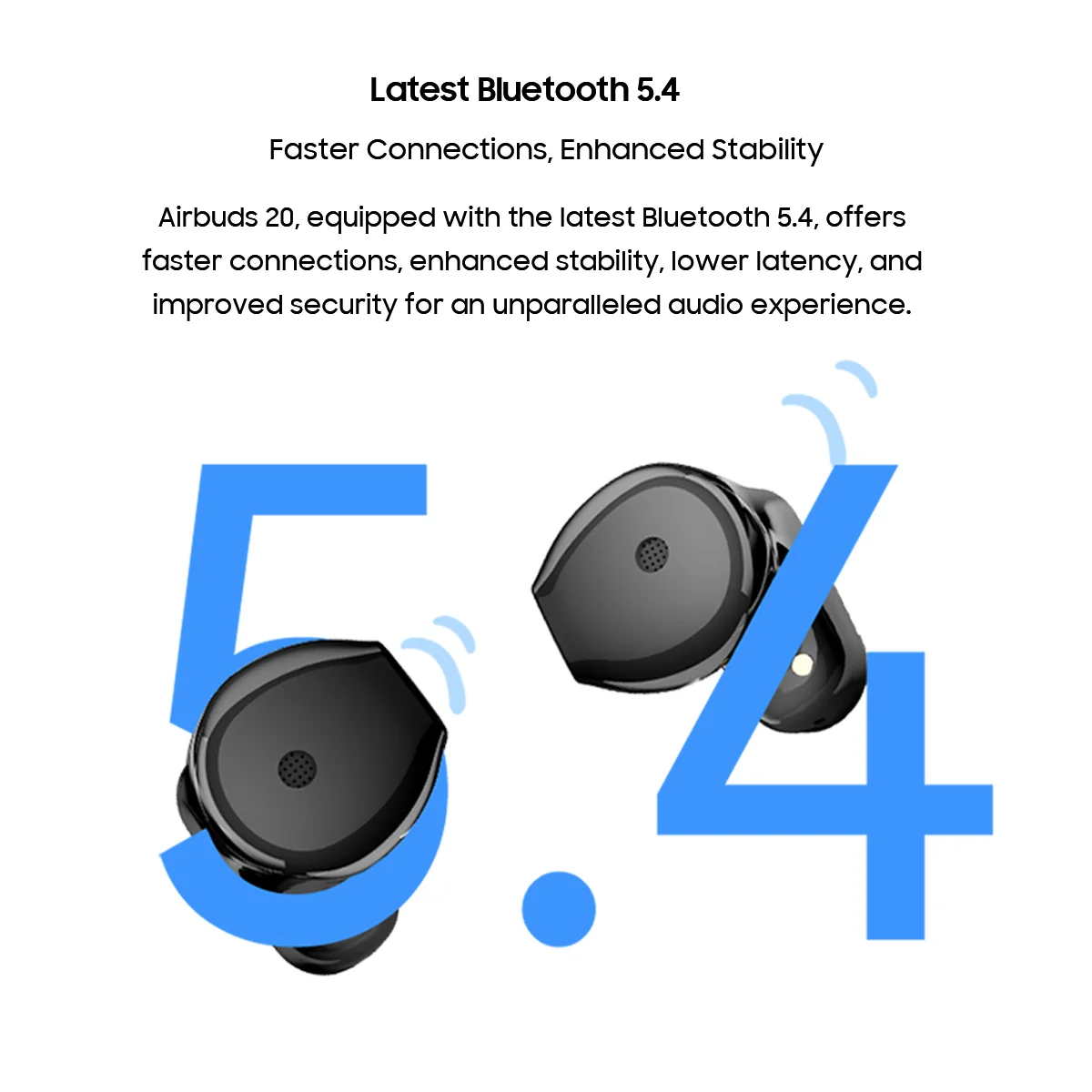 OSCAL Blackview Airbuds 20, Bluetooth 5.4 Earphone, IPX7 waterproof Headset with Touch Control  Microphone, 400mAh Battery