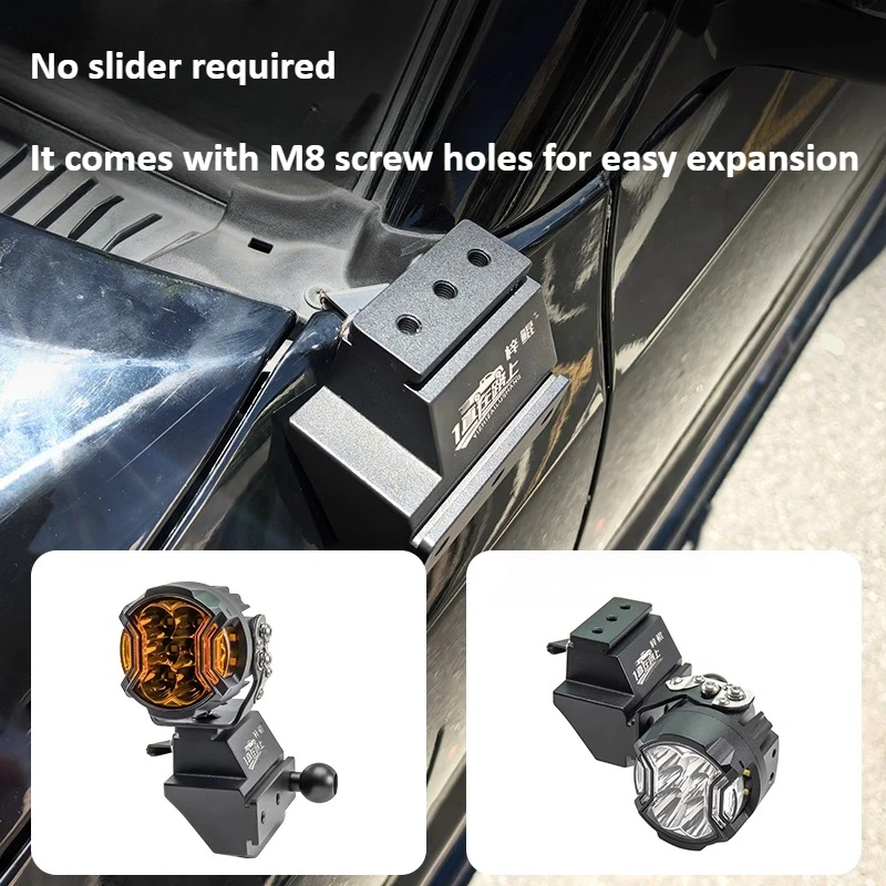 For Mitsubishi Pajero V93 V97 V73 Car A Pillar Spotlight Bracket Front Engine Hood Quick Release Dual Guide Rail Expansion Stand detail image 3