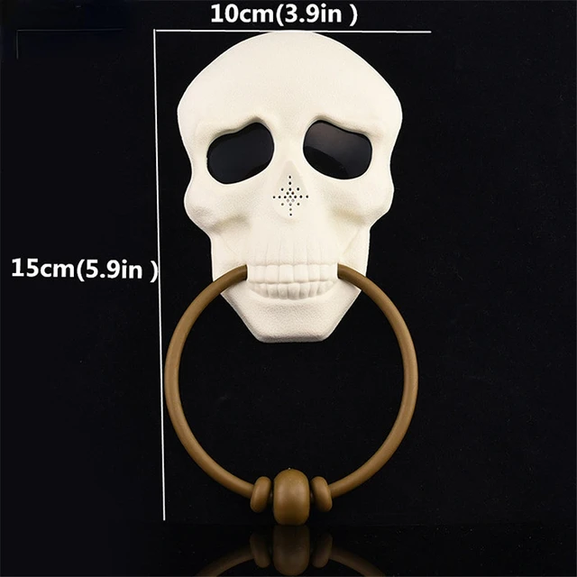 Halloween Decoration Skull Head Plastic Doorbell Horror Skeleton Props Eyes Glowing Electric Toys Haunted House Home Decor 2